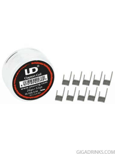 UD Clapton Coil (26GA SS316L + 32GA KA1, ID2.5) 0.5ohm - 10pcs