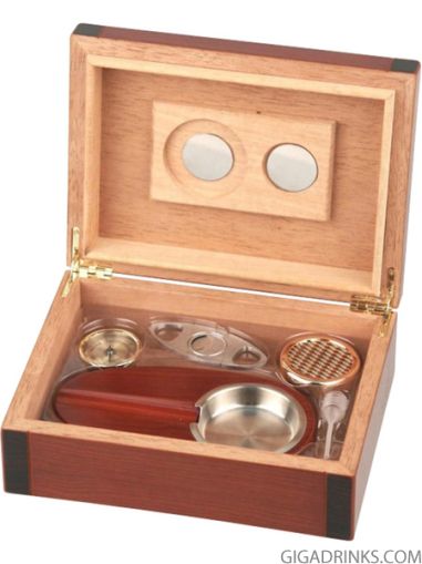 Humidor set cherry 2-tone for ca. 25 cigars