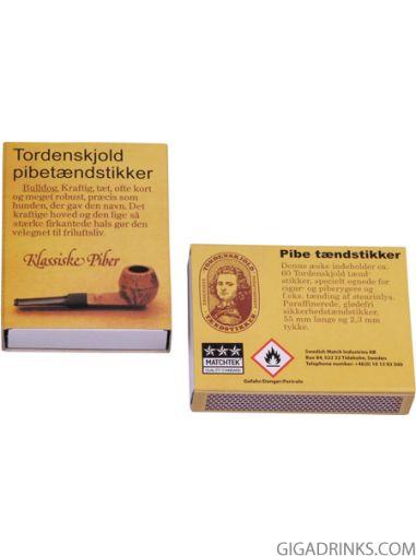 "Danish pipe matches" cont. 60 matches Holzlänge 55mm