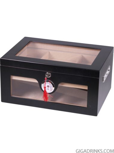 Humidor black matte for ca. 100 cigars