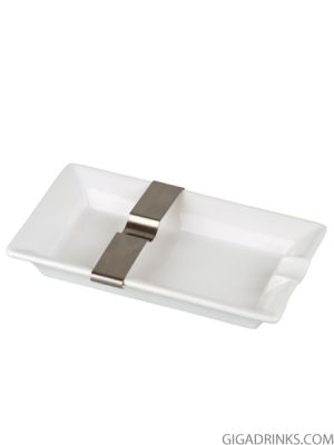 Cigar ashtray ceramic white 1 deposit