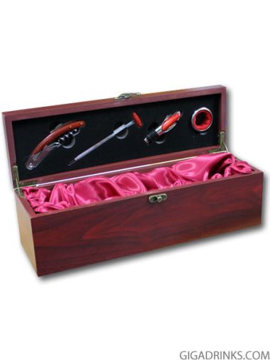 Wine box with 5 tools and satin